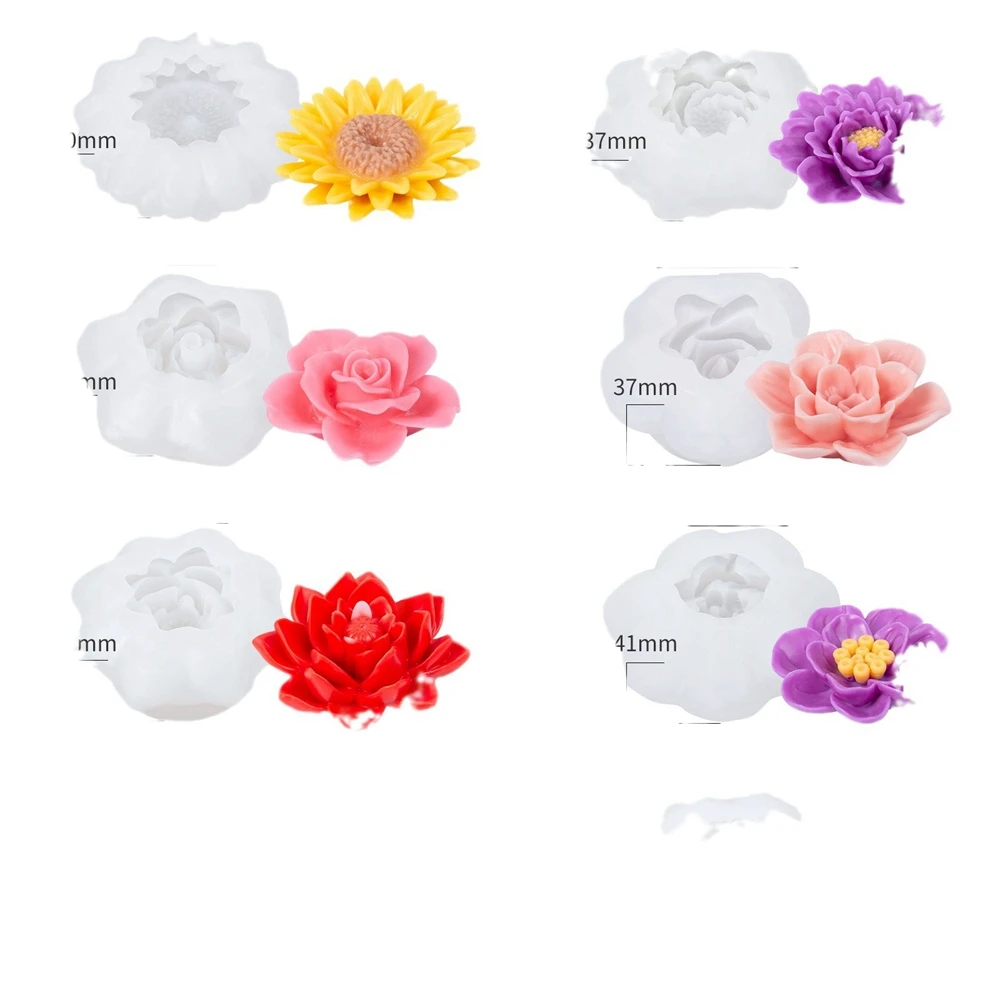 Flower Aromatherapy Candle Silicone Mold Candle Silicone Mold Scented Making Tools 3D DIY Handmade Fragrance Ornament Decoration