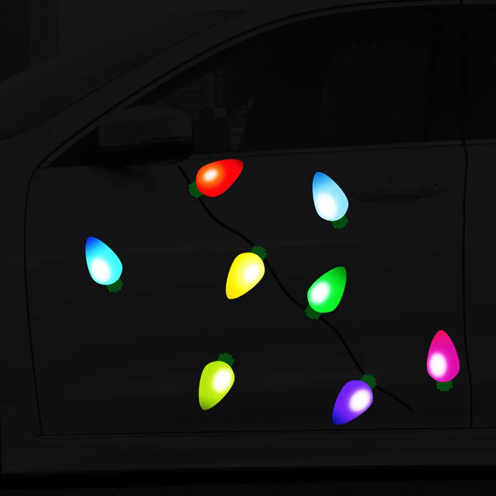 

1Set Reflective Light Bulb Magnets Car Christmas Decorations Exterior Safe for Driving in Rain Wind Snow Car Christmas Lights