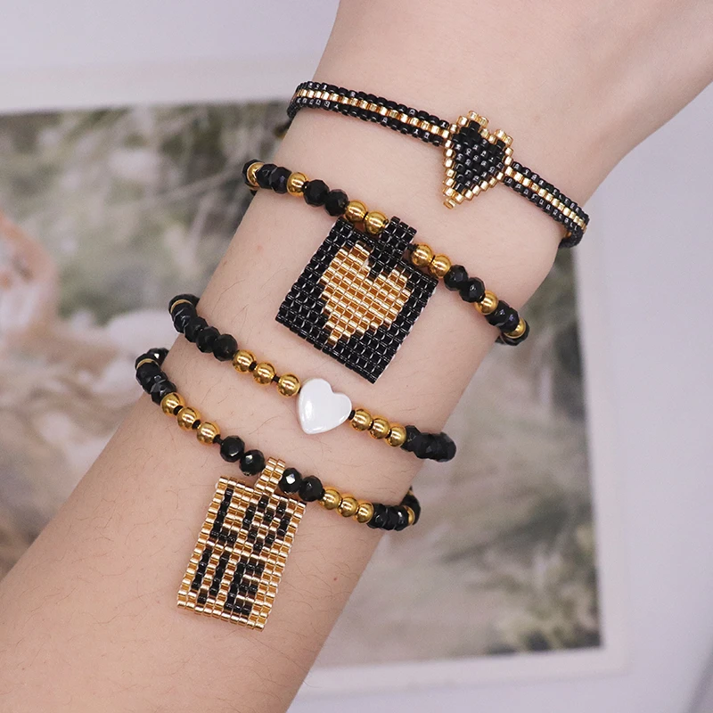 4pcs one set Miyuki Seed Bead Bracelet Boho Handmade String Lucky Fashion Jewelry Bracelets & Bangles Women Wholesale
