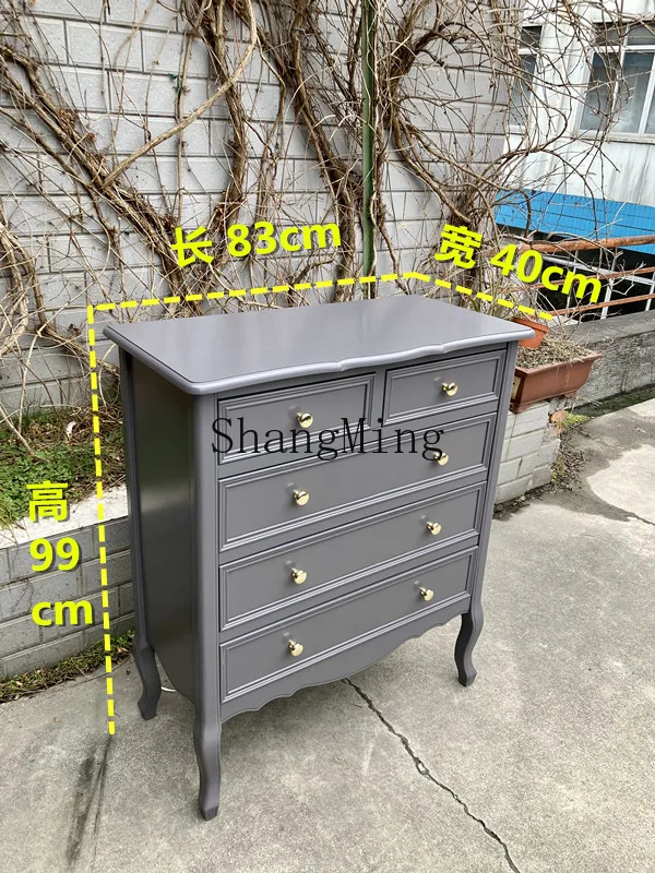 CL خمر ضوء فاخر رمادي الشمبانيا تخزين خزانة ذات أدراج خزانة غرفة النوم #5