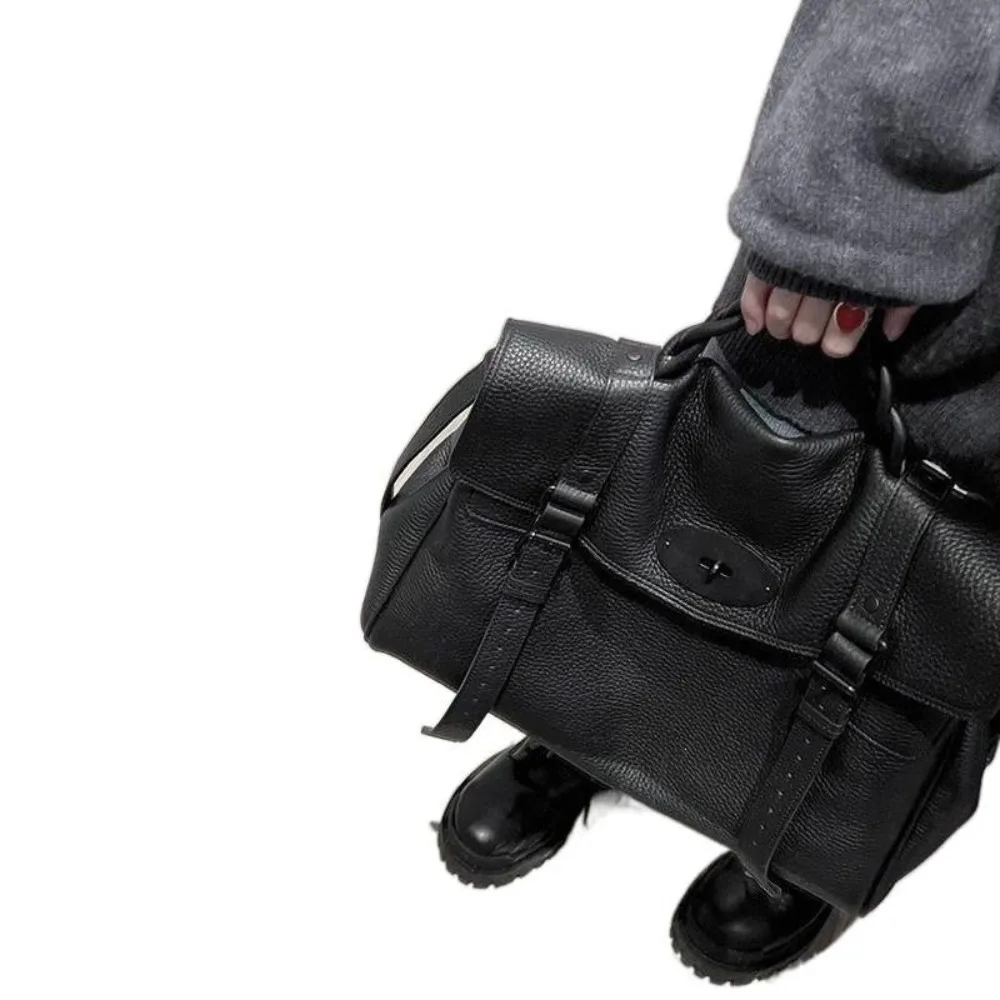 European style fashionable small square bag, light luxury British new black crossbody bag, large capacity women's shoulder bag