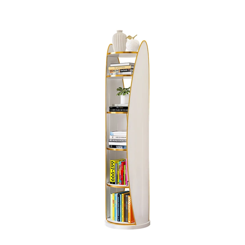 Swivel shelves, floor-to-ceiling, children's mobile corners, living room, simple study, small bookcase