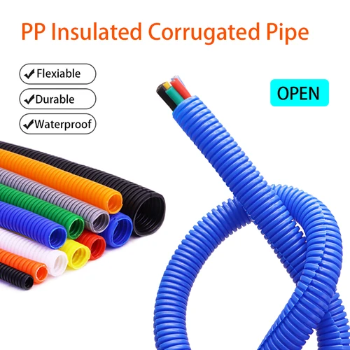 1/5/10M 7,5mm-34,5mm PP tubo corrugado aislado manguera de alambre manguera de roscado manguito protector de tubo corrugado de plástico