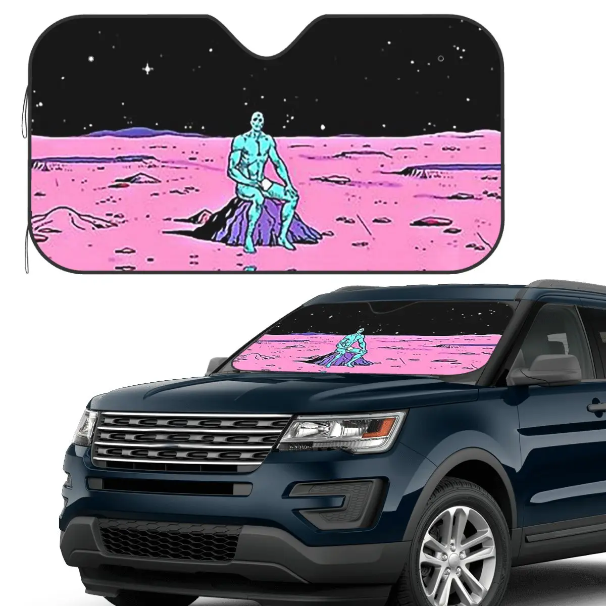 

(Фиксированный) Доктор Манхэттен Сидящий на Марсе (комикс) Солнцезащитный козырек Лобовое стекло автомобиля Переднее лобовое стекло Солнцезащитный козырек Аксессуары Чехлы