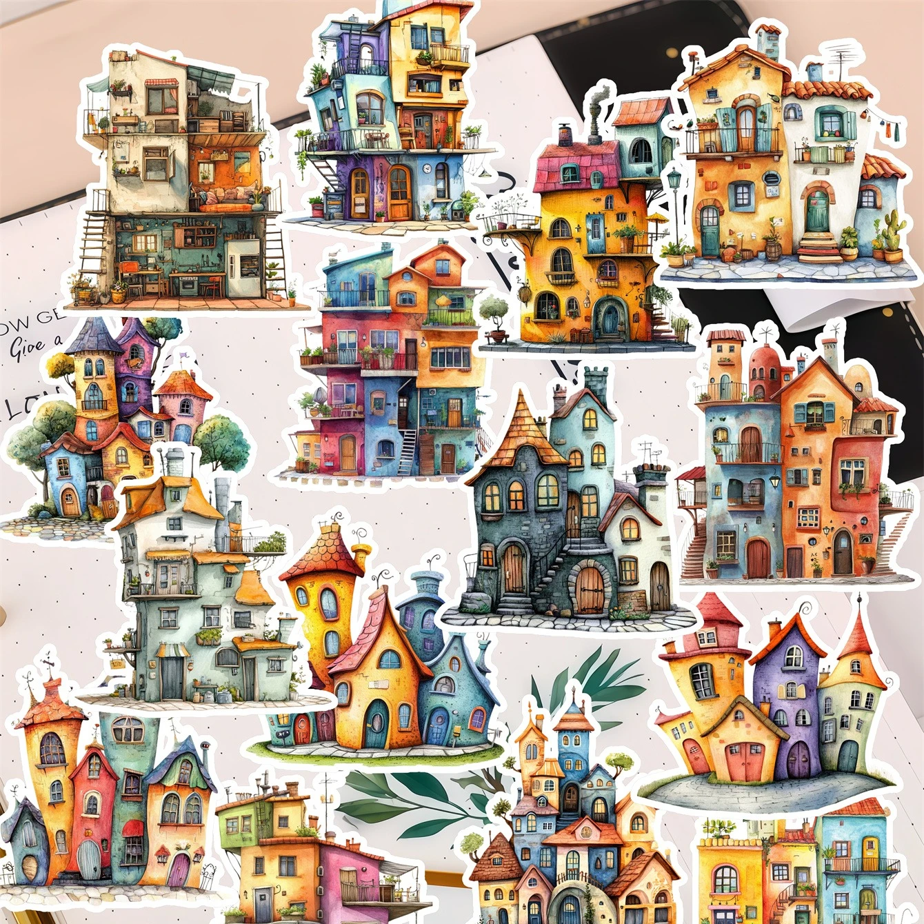 18/36pcs Creative Self-made Colorful Fairy Tale Town Scrapbooking Stickers/decorative /DIY Craft Photo Albums Planner Stickers