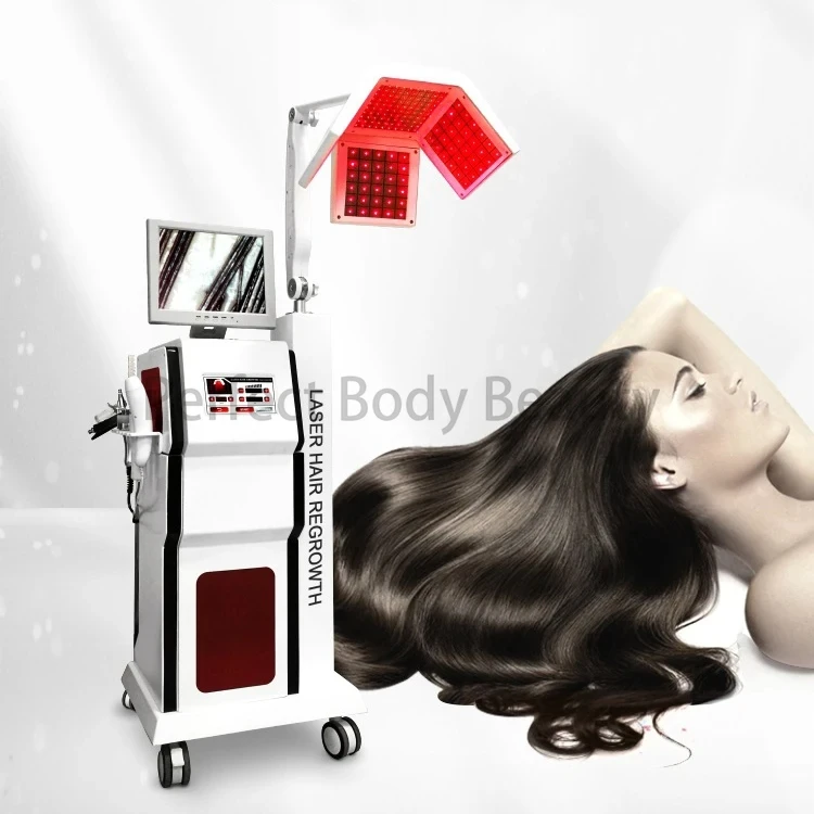 

Professional laser hair growth device scalp treatment detection system hair machine with high frequency comb 650nm Laser