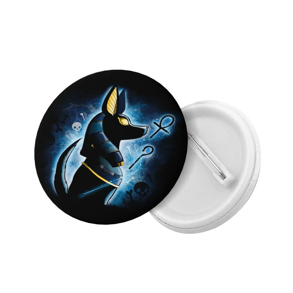 Personalize Ancient Egyptian Anubis Button Pin for Clothes Hieroglyphics Badges Brooches Pinback Gift