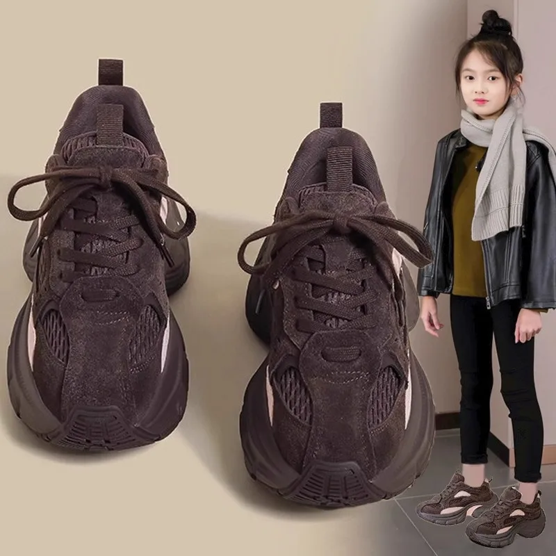 

Boys Girls Athletic Shoes 2025 New Winter Toddler Platform Warm Sneakers Soft Sole Versatile Chic Kid School Barefoot Trainers
