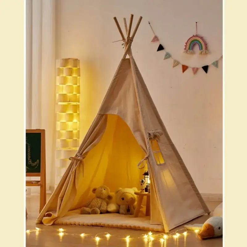 Tienda de juegos india de lona para chico, tienda tipi portátil, casa de juegos grande para niños, tiendas Wigwam, decoración de habitación Tipi para niños