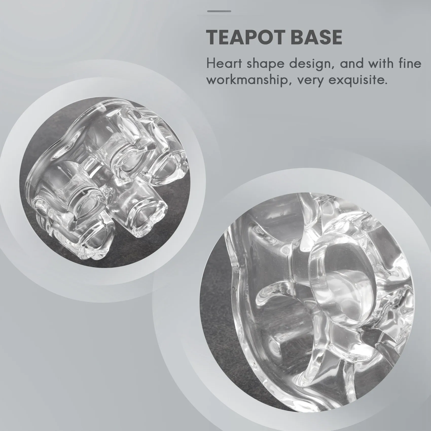 Clear Glass Heat-Resisting Heart Shape Teapot' Warmer Heater Base Candle Holder GSY