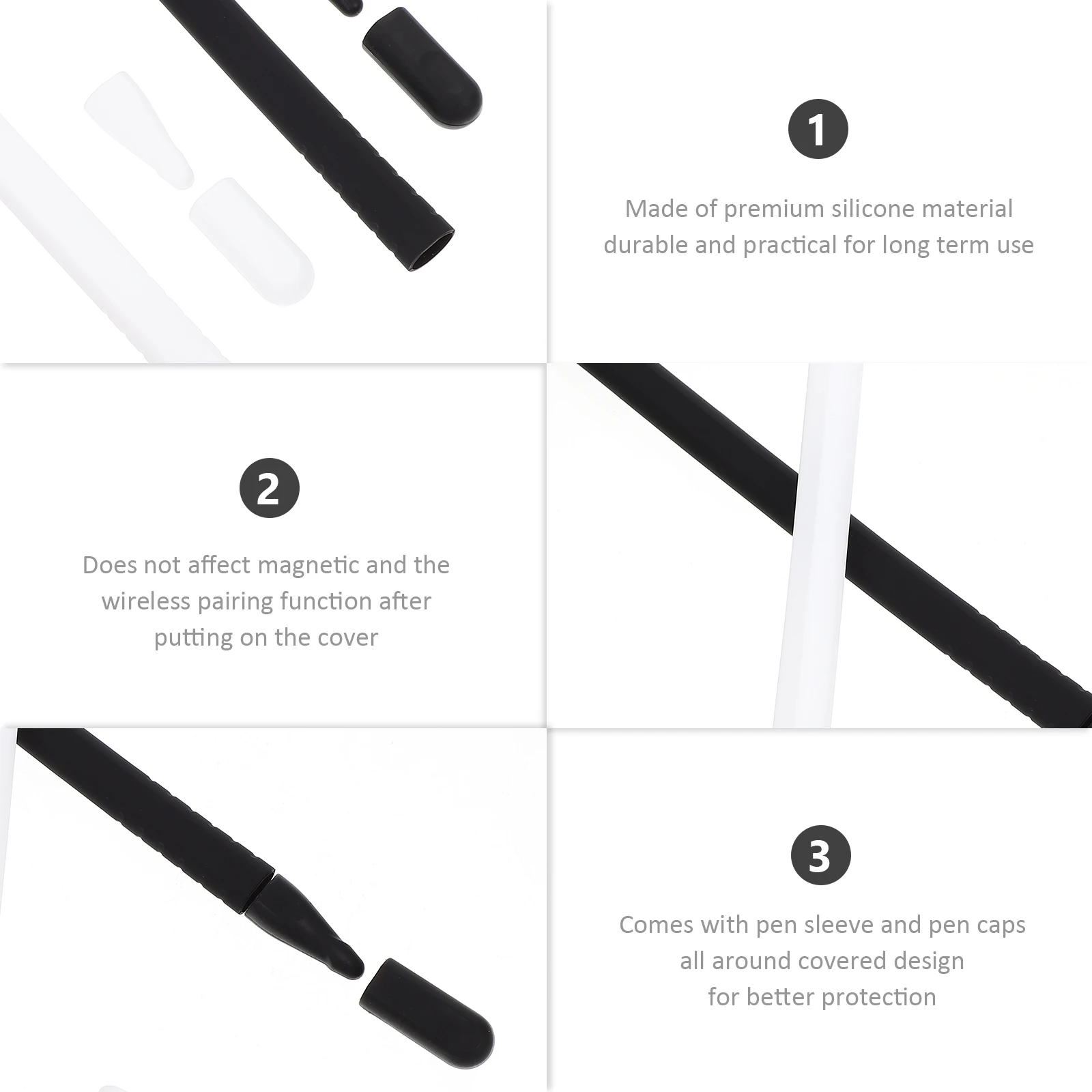 

Sets Silicone Pen Protective Cover For 2 Durable Scratch Resistant Wireless Pairing Stylus Sleeve Pencil 2 Protector Pen