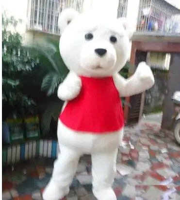 New Adult Halloween Christmas White Bear Mascotte Fancy Cartoon Mascot Costume Plush Fancy Dress Mascot Costume