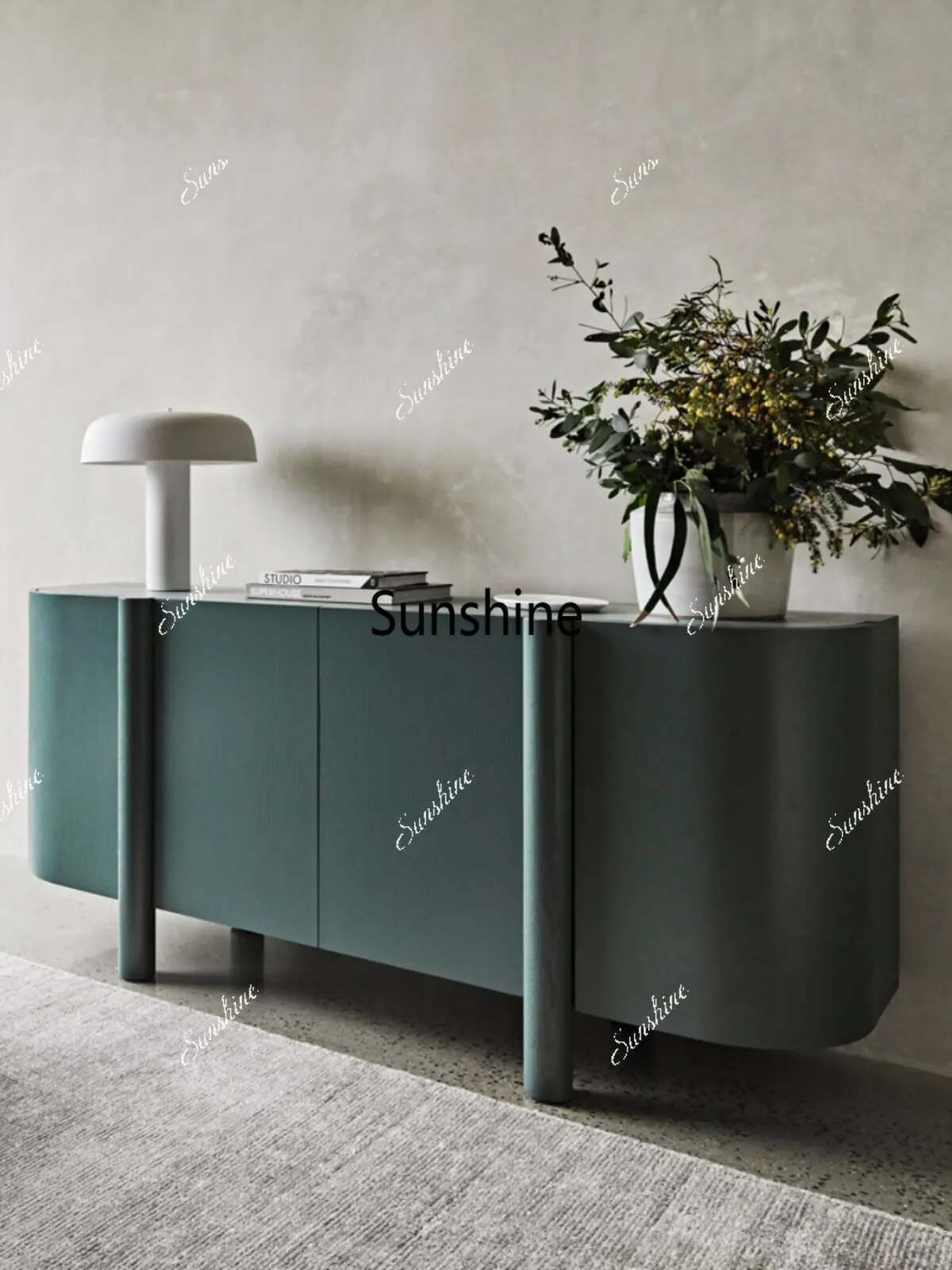 

Modern simple light luxury solid wood dining side cabinet living room locker