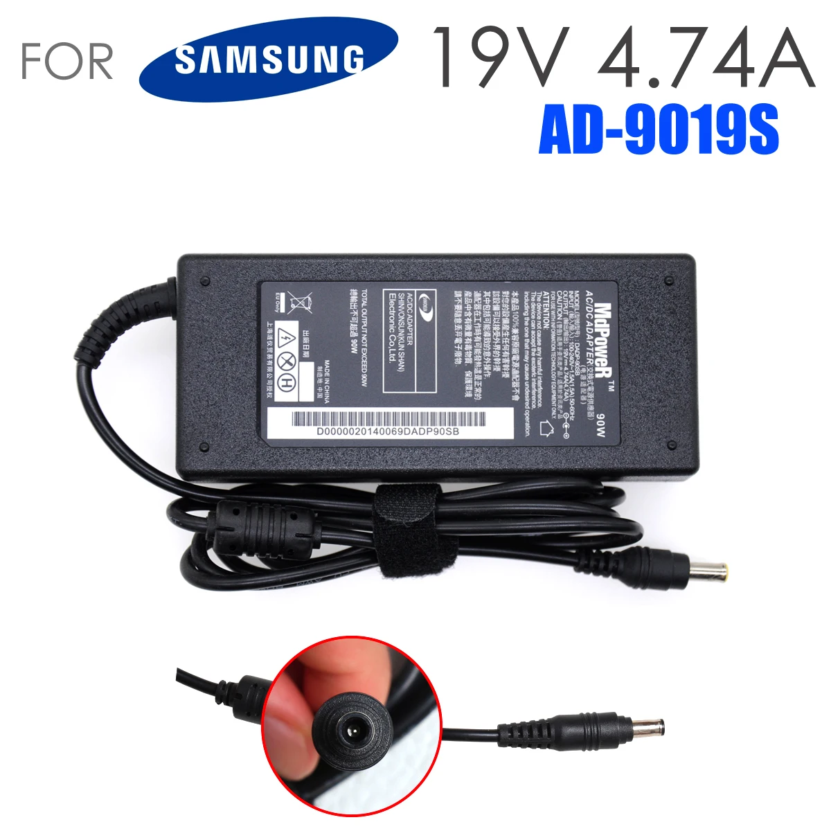 Mdpower para samsung np rv510 rv511 rv513 rv515 rv518 rv520 rv520e rv711 portátil fonte de alimentação ac adaptador carregador 19v 4.74a
