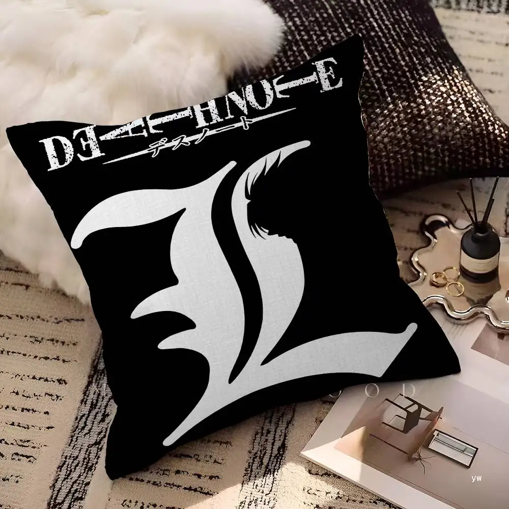 1PC Anime Death Note DN L Cushion Cover Car Throw Pillow Case For Sofa Car Christmas Gift 40x40cm 45x45cm