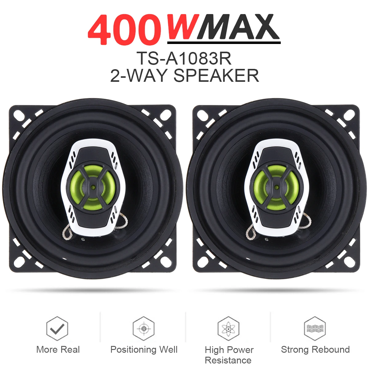 2pcs 4 Inch 400W 2 Way Car Coaxial Speaker Auto Audio Music Stereo Suoofer Full Range Frequency Hifi Speakers