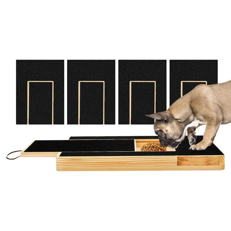 

Dog Scratch Board for Nails with Built-in Treat Box Dog Nail File Board Sandpaper Board Scratcher Pet wooden nail scraper