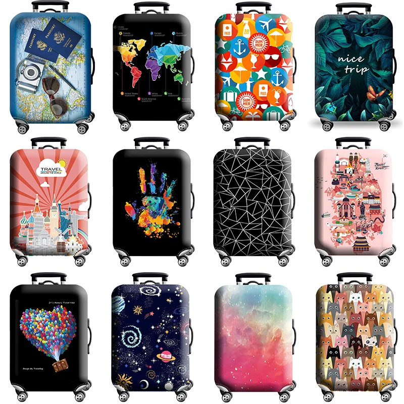 Luggage Cover Stretch Fabric Suitcase Protector Baggage Dust Case Cover Suitable for18-32 Inch Suitcase Case Travel Organizer