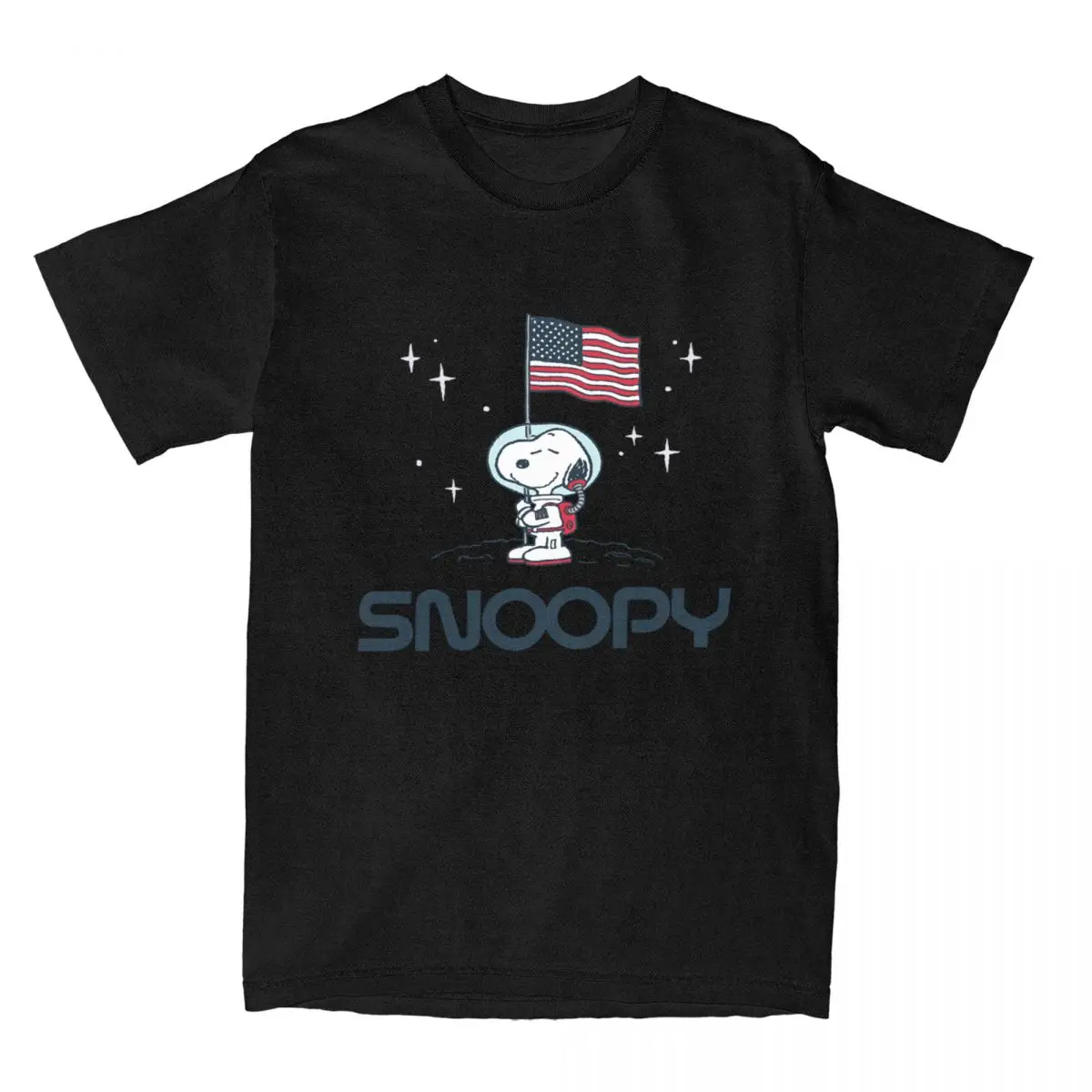 Snoopy Astronaut Cartoon Men Women's T Shirt Peanuts Comic Accessories Novelty Tees T-Shirts Pure Cotton Plus Size Clothing