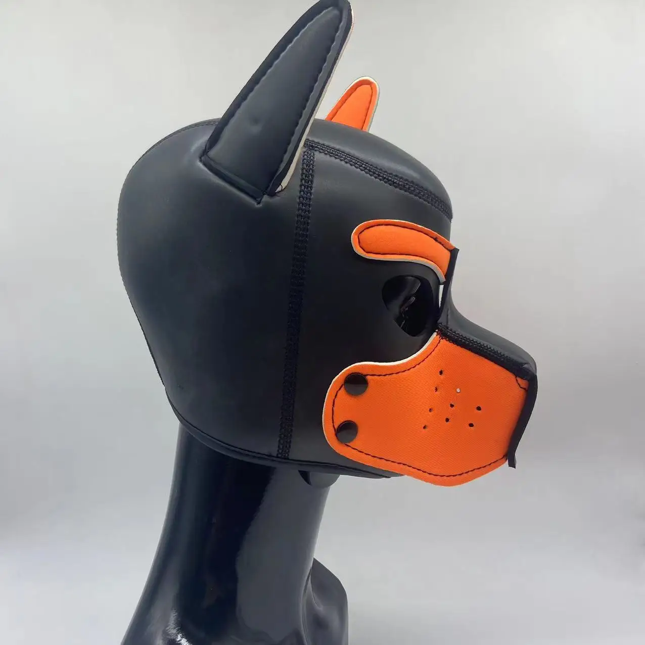 New Orange Black L Increase Large Size Puppy Cosplay Costumes of L Code Brand Padded Rubber Full Head Hood Mask for Dog Roleplay