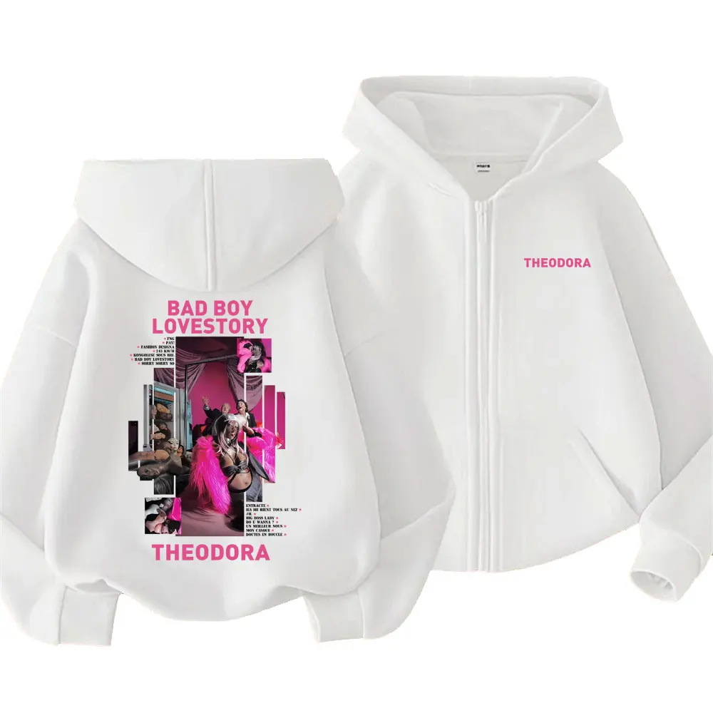 مغني الراب ثيودورا ميجا Bbl باد بوي Lovestory قلنسوة بسحاب الرجال النساء موضة الهيب هوب زمم البلوز الرجال خمر زمم سترة