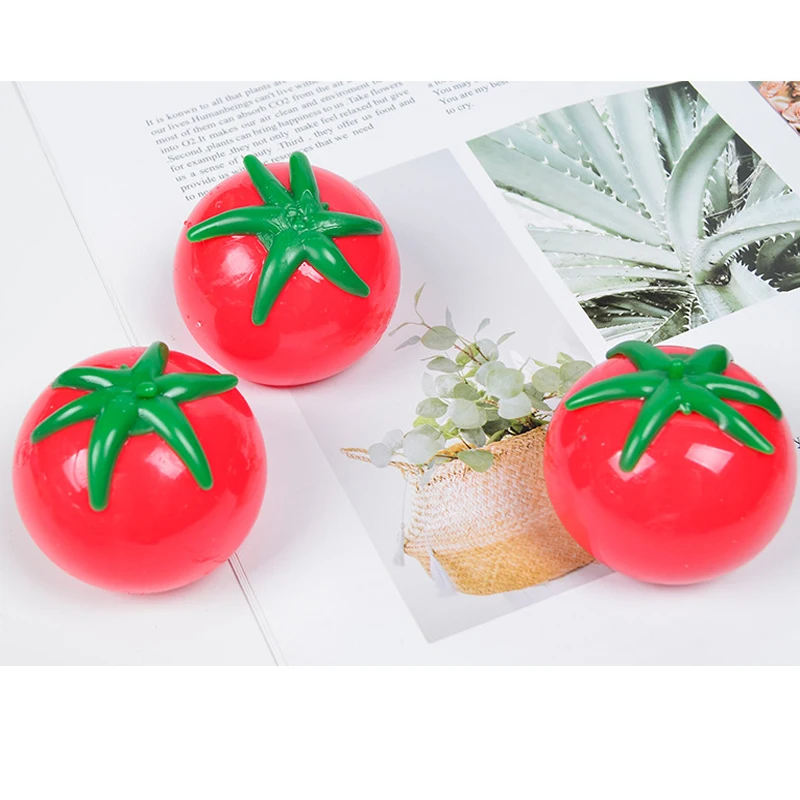 Tomato Squishy Stress Ball Soft Fidget Sensory Toy for ADHD Autism Slow Rebound Squeeze Toy for Adults Kids Christmas Gift