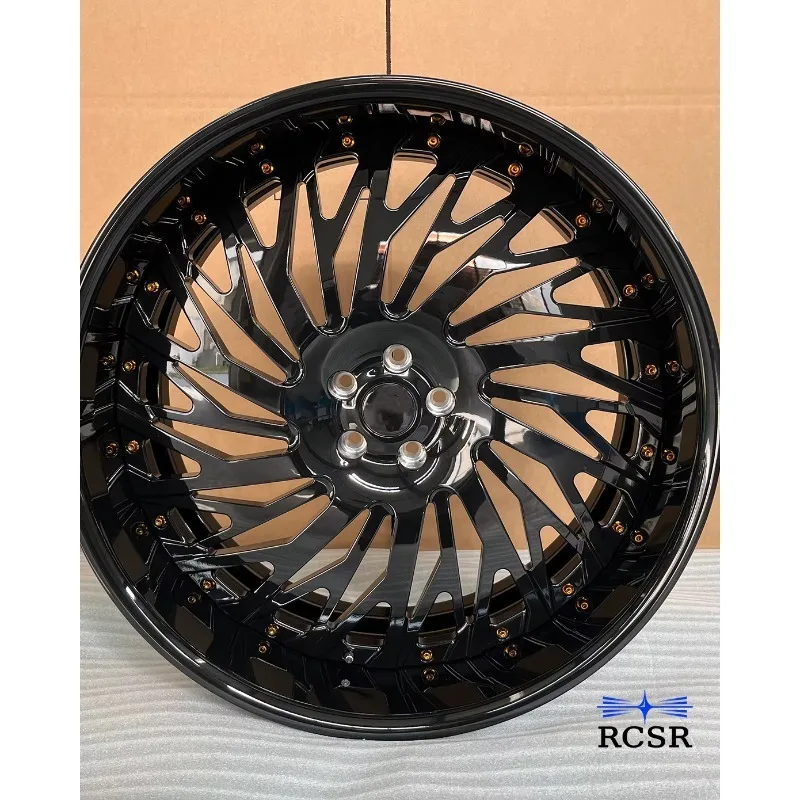 24 Inch 6x139.7 2PC Deep Dish Forged Wheels Custom Black Aftermarket  Full Size SUV Rims