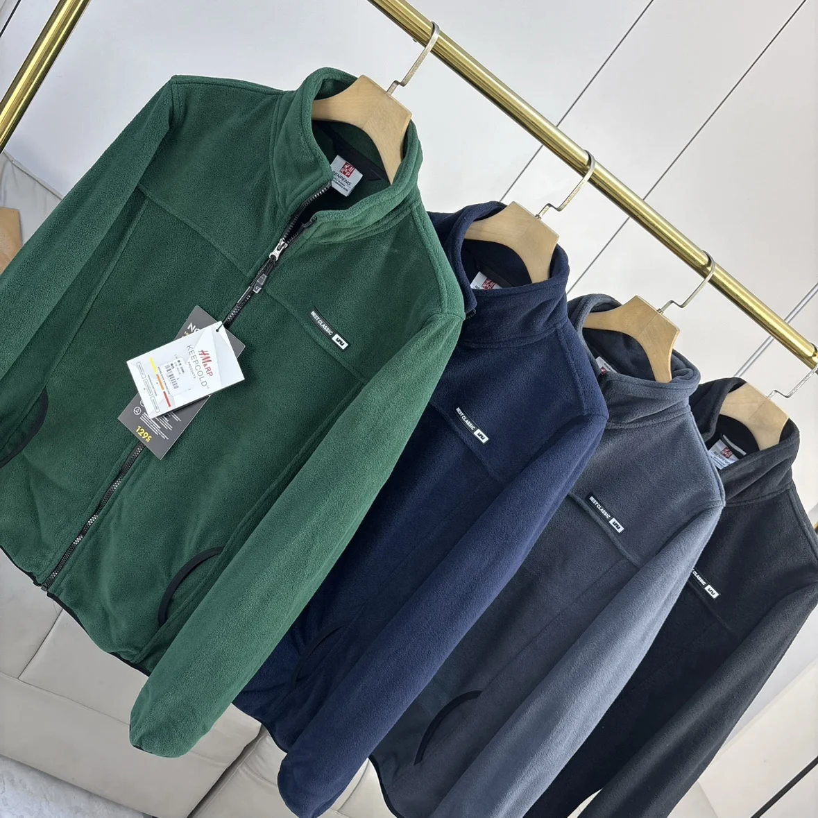 

Двусторонняя флисовая куртка для мужчин с воротником-стойкой, сохраняющая тепло, на флисовой подкладке, осенне-зимняя верхняя одежда, приталенный крой, однотонная