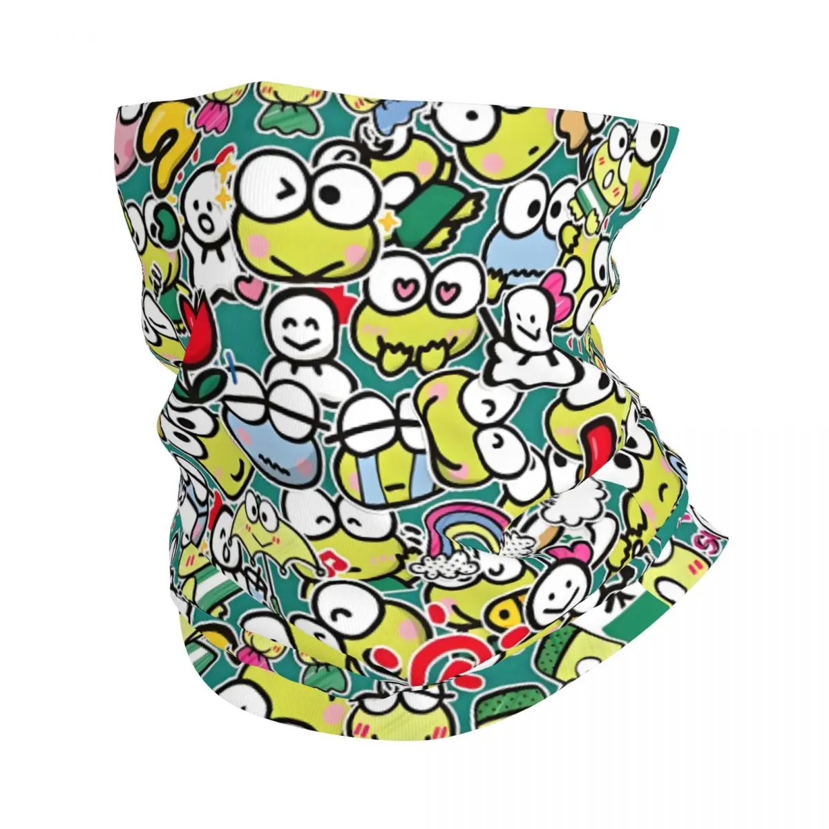 

Cartoon Sanrio Keroppi Bandana Winter Neck Warmer Men Windproof Wrap Face Scarf for Hiking Cute Frog Anime Gaiter Headband