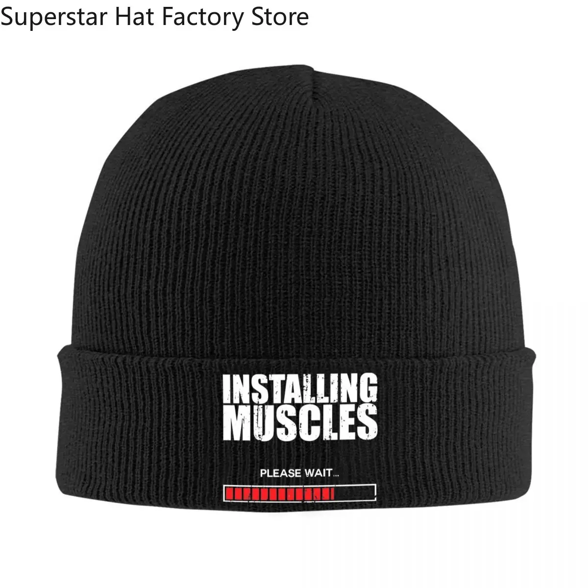 Installing Muscles Please Wait Knitted Hat for Women Men Beanie Winter Hat Acrylic Warm Caps