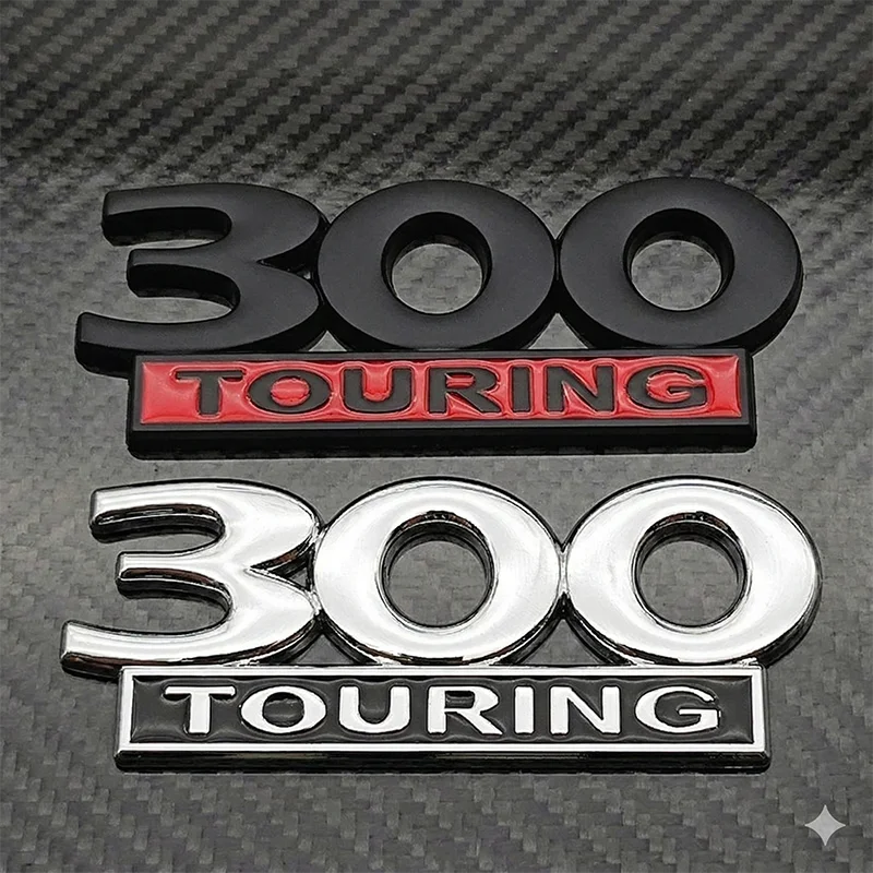 3D 300 TOURING Trunk Emblem Badge For Chrysler 300 Car Rear Tailgate Fender Logo Decal Black Chrome Auto Replacement Sticker view 4