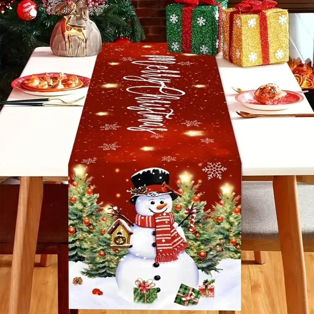 New Year Christmas Table Runner Snowman Elk Xmas Table Flag Cover Navidad Gift Santa Claus Merry Christmas Decorations