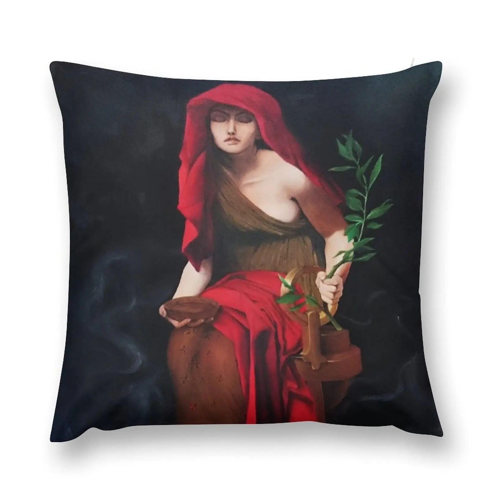 Priestess of Delphi [Collier's Copy] Throw Pillow Room decorating items christmas ornaments 2025 pillow