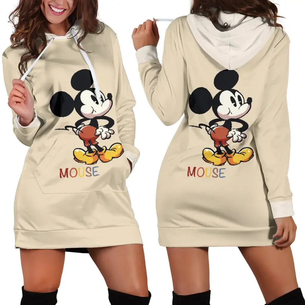 Disney 3D Print Mickey Mouse Minnie Hoodie Dress Women 3D Print Mickey Mouse Minnie Hoodie Dress Women