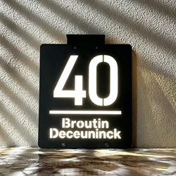 Customized Exterior Solar House Sign Personalised Outdoor Address Family Name House Number Sign LED Laser Cut Acrylic Plate