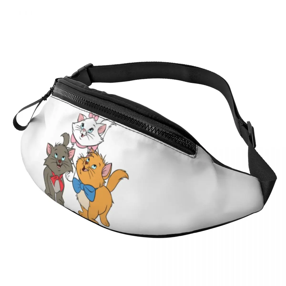 

Custom Marie Cat Fanny Pack Men Women Cool Cartoon Kitten Crossbody Waist Bag for Running Phone Money Pouch