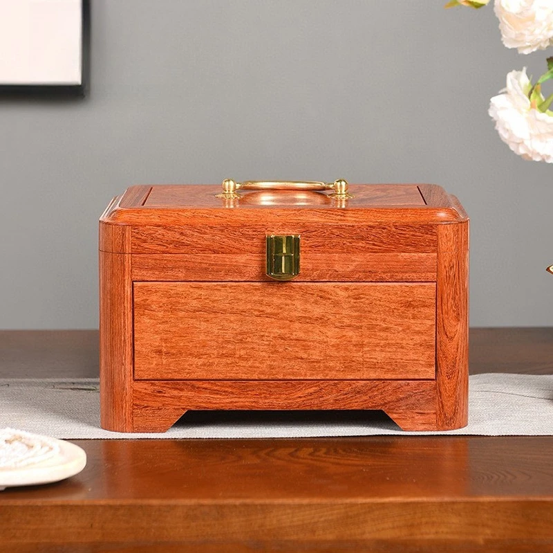 Jewelry mirror case household storage ring jewelry bracelet solid wood jewelry box manufacturer wholesale