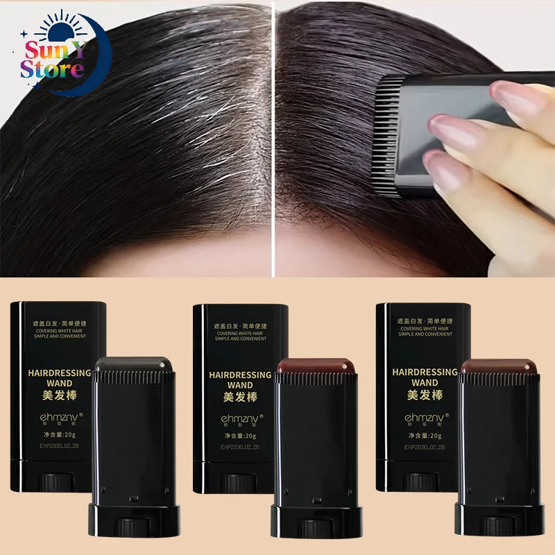 Hair Color Stick For Men & Women Quickly Covers Gray White Hair Concealer Hairline Instant Covering Hair Dye Stick Applicator