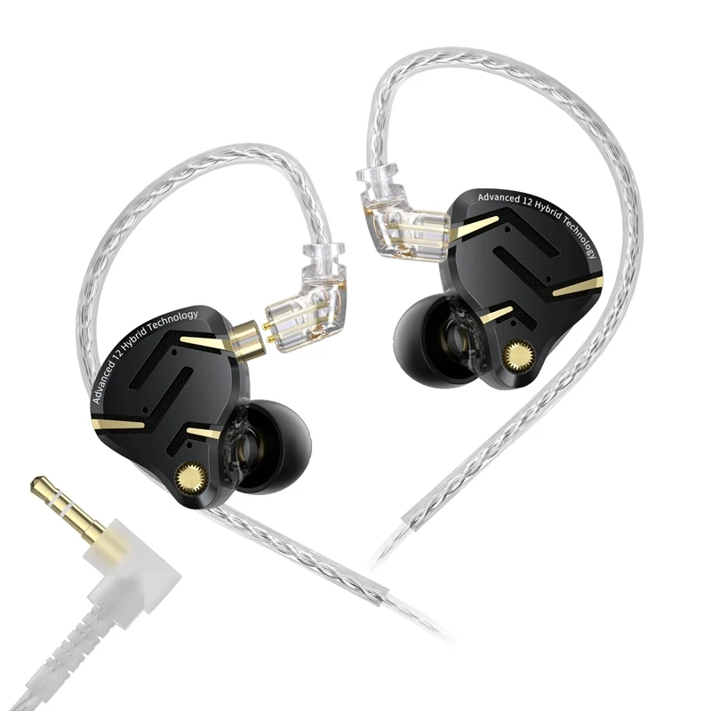 KZ ZS12 PRO 2 vlaggenschip-kwaliteit superlineaire hybride IEM-oortelefoon HiFi bas-in-ear-koptelefoon Esports Gaming Headest Bedrade oordopjes