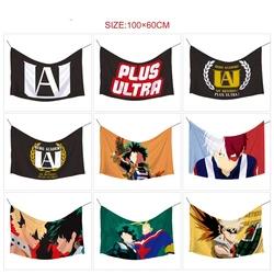 100 x 60cm Burgees Anime My Hero Academia Pennant Deku Krafe Prints Art Retro Painting Home Room Decor Wall Hanging Flags