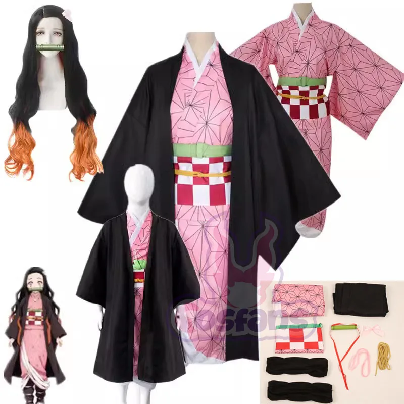 Anime Dämonen töter Kamado Nezuko Cosplay Kostüm japanische Anime Karneval Party Erwachsenen Uniform