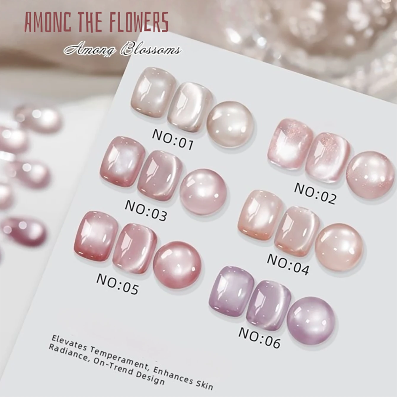 MIANEL Summer 2026 New Arrival 1-6PCS 10ML Hua Jian Ci Cat Eye Gel Polish Nude Pink Transparent Glass Bead Nail Art