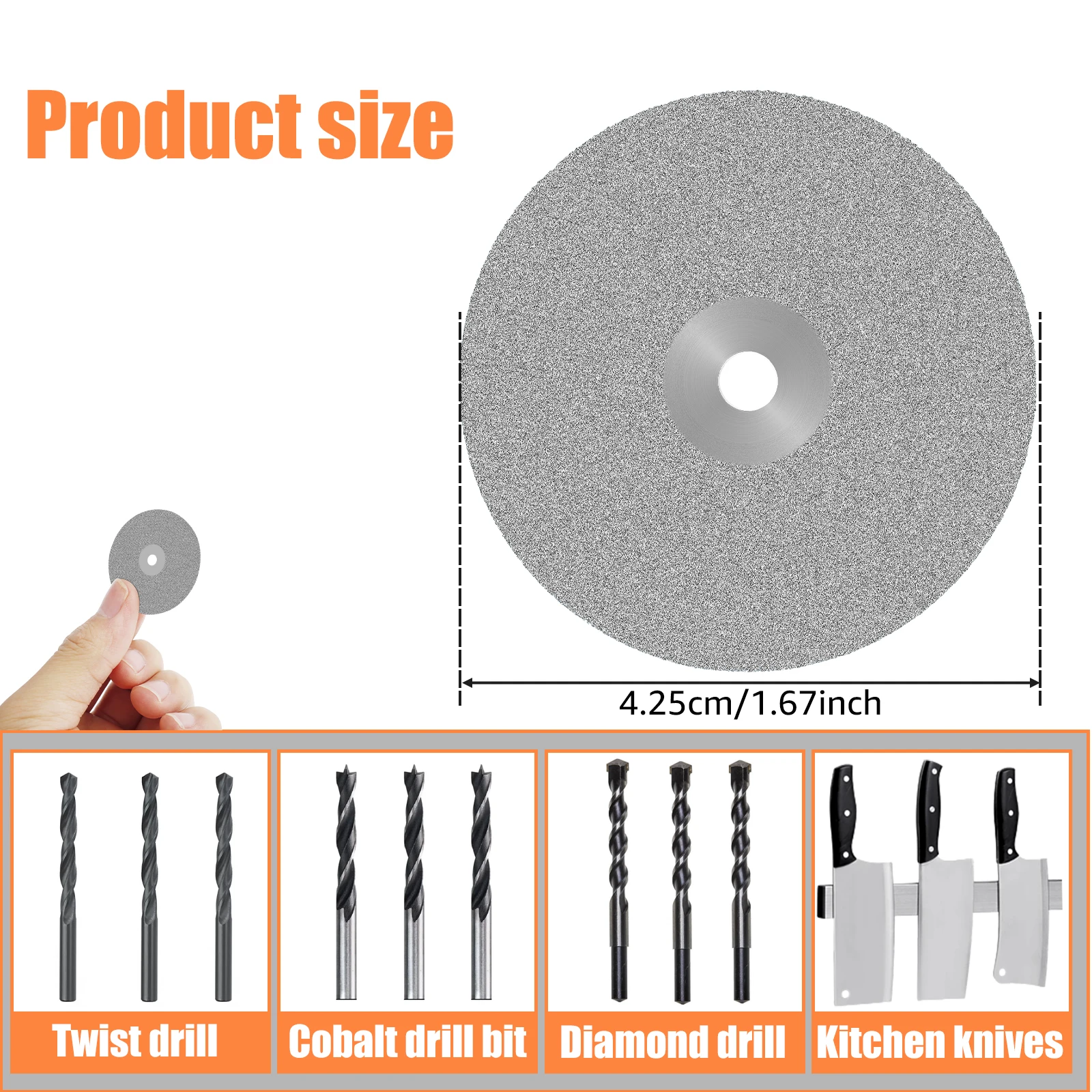 2/10Pcs Drill Bit Sharpening Disc Flat Lap Grind Wheels Multipurpose Drill Bit Grinding for High Speed Steel Twist Drill Bit