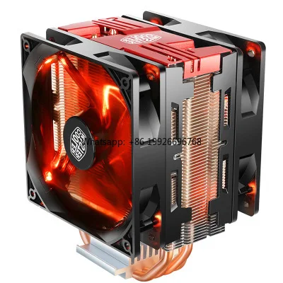 مروحة CoolerMaster Blizzard T400ACPU بأربعة أنابيب نحاسية مبردة بالهواء لسطح المكتب T400A إصدار الضوء الأحمر [دعم Amd/ AM4/5800X]