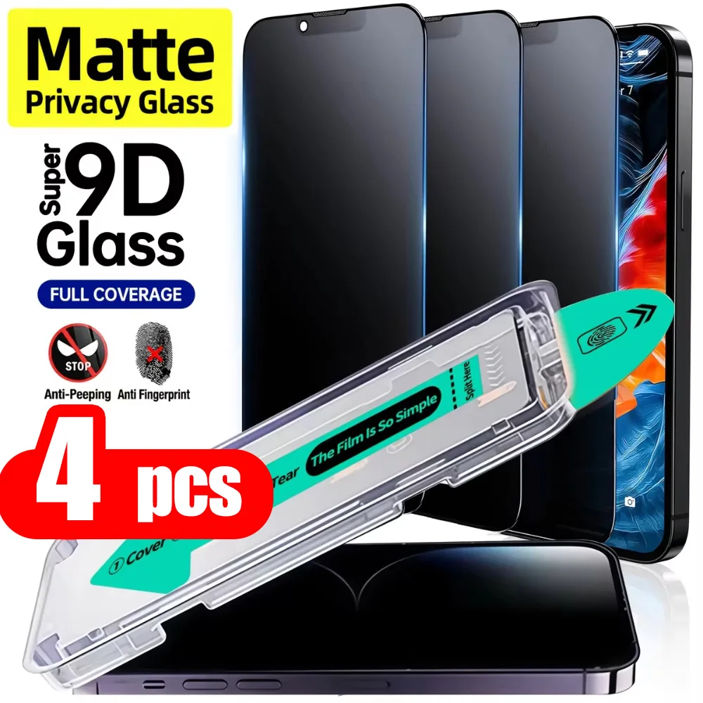 4er-Set Mattierte Sichtschutz-Displayschutzfolie für iPhone 17 16 Pro Max 15 11 14 13 12 Pro Max Air 15 16 Plus 16e 17 XR XS Max