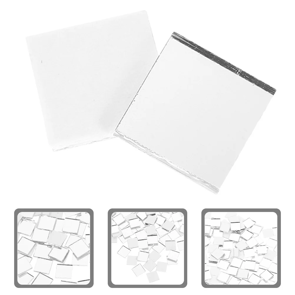 

200Pcs Mirror Glass Mosaic Tiles Self Adhesive Easy Install Reflective Waterproof Tiles for Kitchen Bathroom DIY Wall Art Crafts