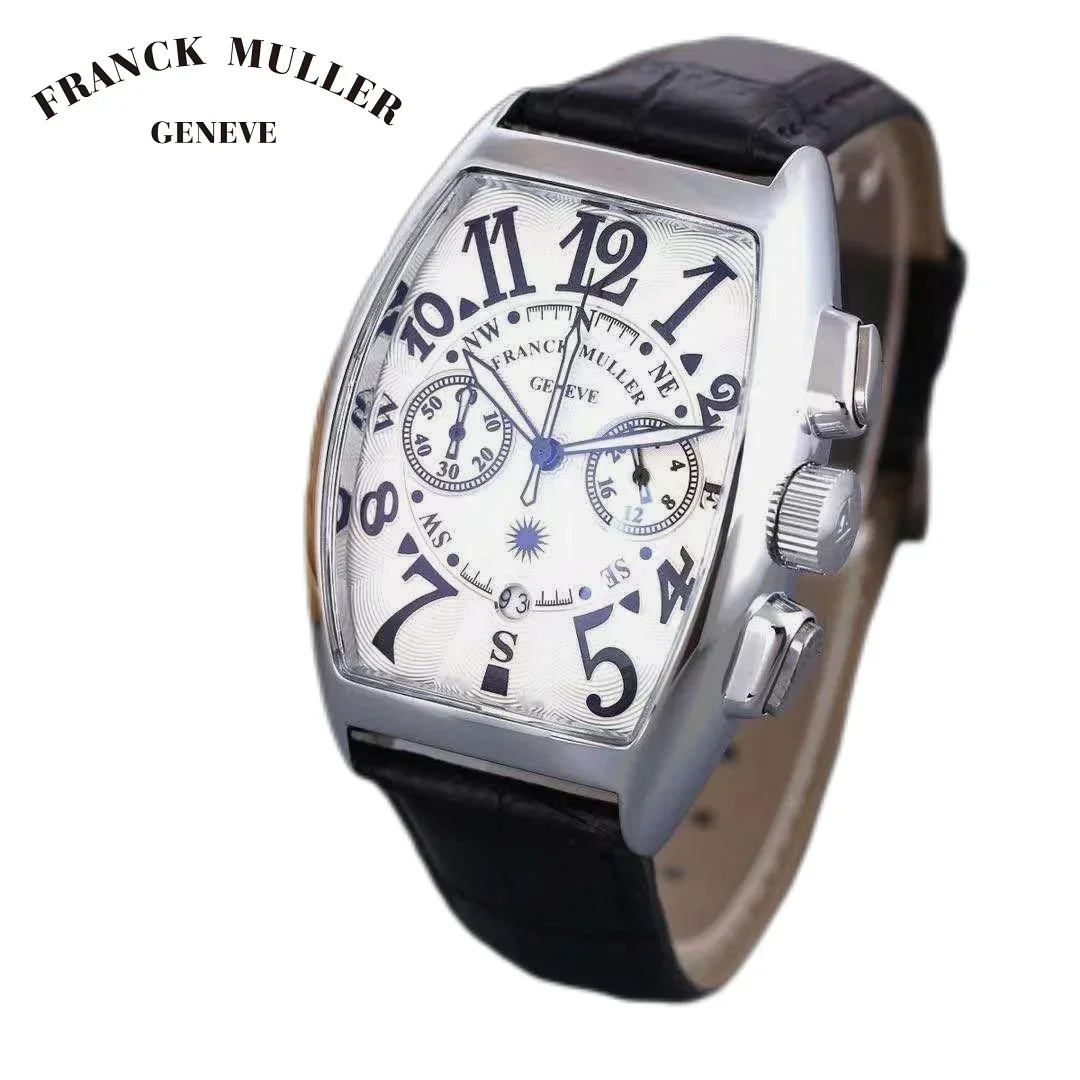 FRANCK MULLER Watch for Men Fashion Quartz Wristwatches Tonneau Man Watches Sports Waterproof Luxury Free Shipping Items for Men