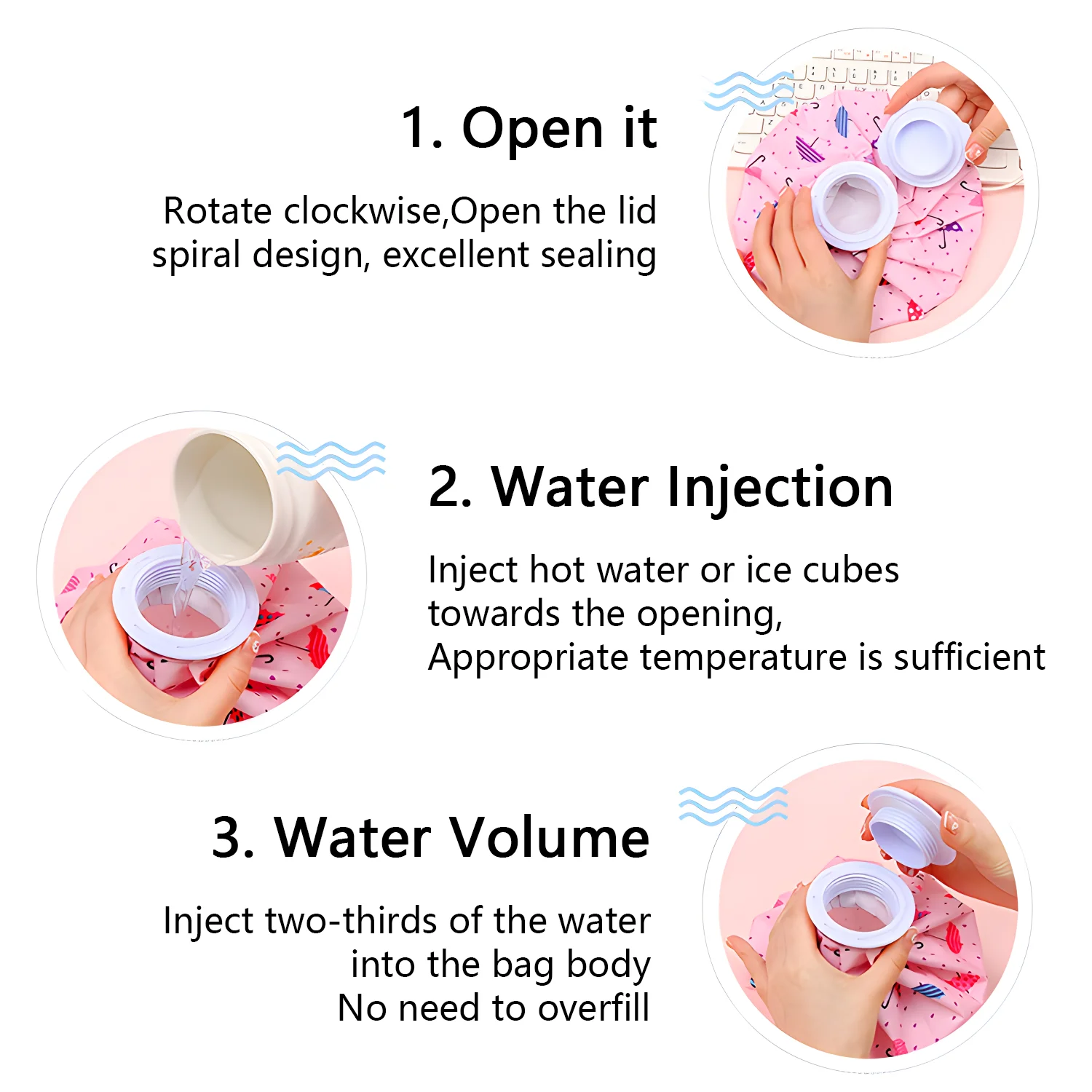 Reusable Ice Pack Folding Hot Cold Water Compress Bag Thickening Leakproof Injuries Swelling Sport Pain Relief Bags Supplies