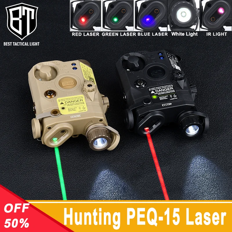 Uhp PEQ-15 irハンティング用レッドドットサイト、LEDスカウトライト、赤と緑のバージョン、airsoftアクセサリー、20mmレール武器に適合