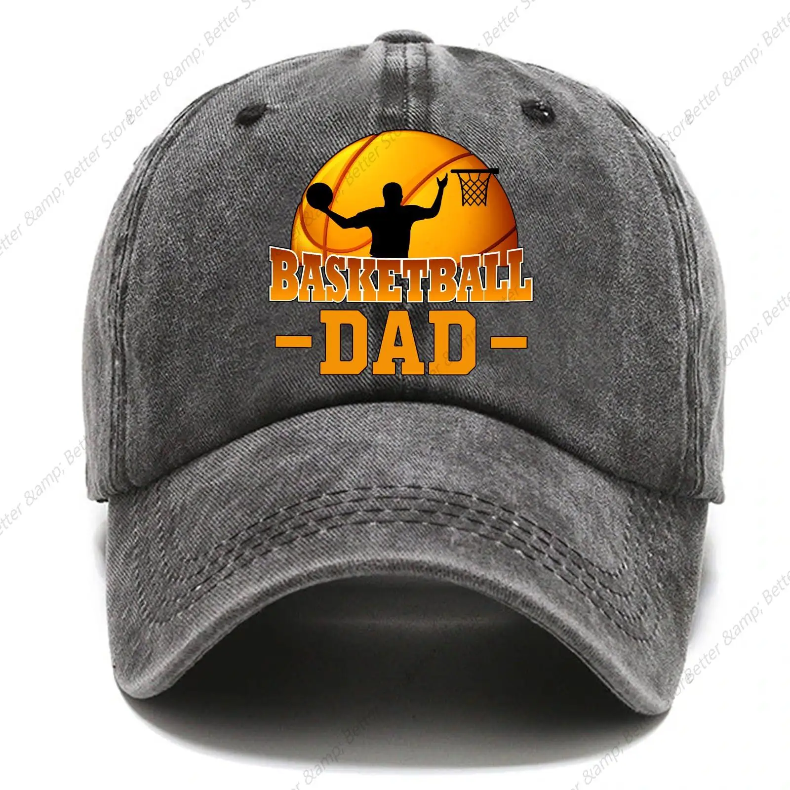 

Basketball Dad Funny Distressed Washed Black Baseball Cap Retirement Gifts for Men and Women Birthday for Dad Husband Lovers